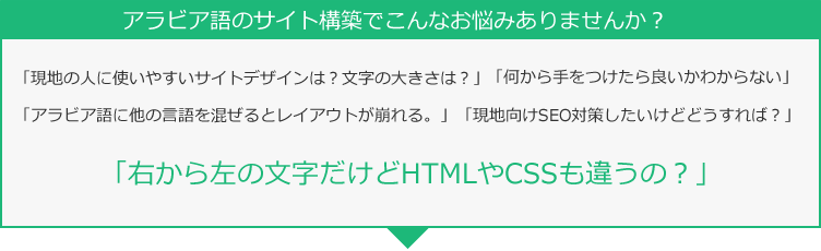 アラビア語のサイト構築でこんなお悩みありませんか？